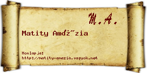 Matity Amázia névjegykártya